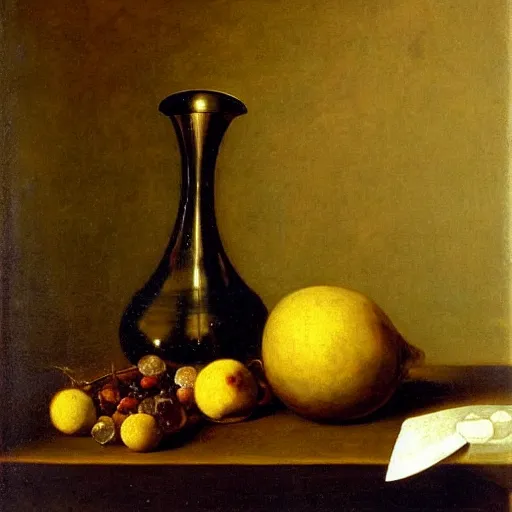 Image similar to gravity bong in still life. dutch masters, 1 8 th century. oil on canvas