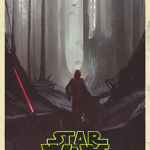 Image similar to star wars return of the jedi concept poster by greg rutkowski