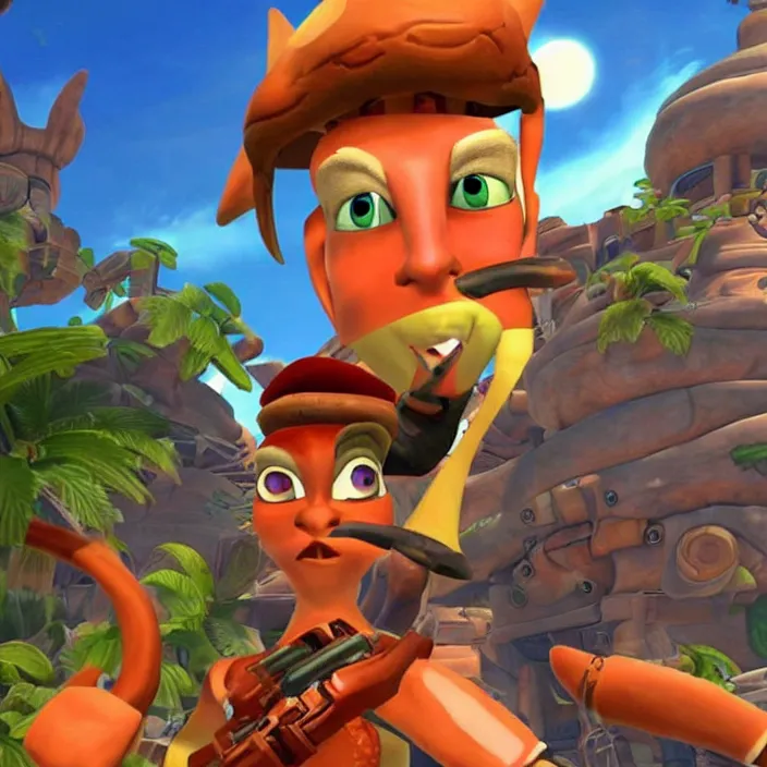 Image similar to elon musk in jak and daxter on the playstation 2