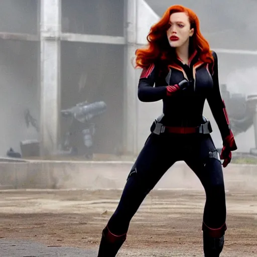 Image similar to a still of kat dennings as black widow in iron man 2 ( 2 0 1 0 )