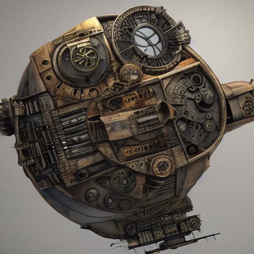 Prompt: steampunk millennium falcon, 4 k photorealism, trending on artstation, 4 k quality