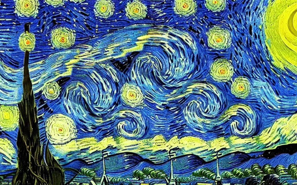 Image similar to a sending down from him who created the earth and the lofty heavens, overdetailed art, by van gogh, magic