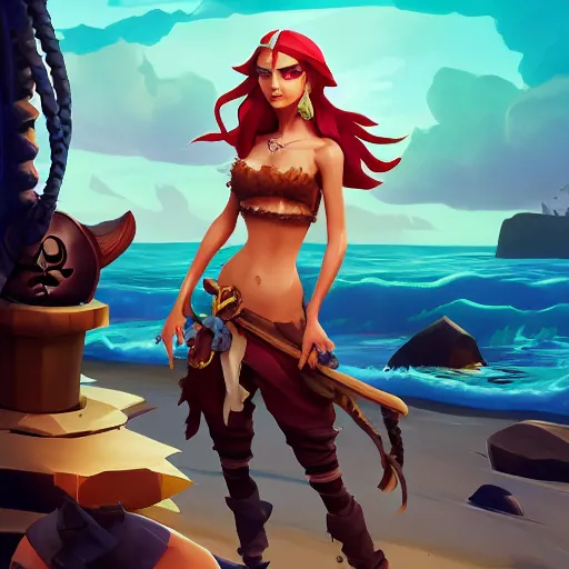 Image similar to jack the pirate mermaid on sea of thieves game avatar hero, behance hd by jesper ejsing, by rhads, makoto shinkai and lois van baarle, ilya kuvshinov, rossdraws global illumination