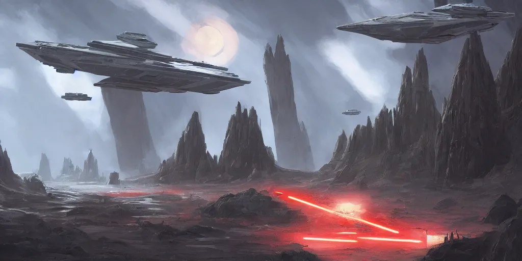 Image similar to star wars environment by aaron horkry