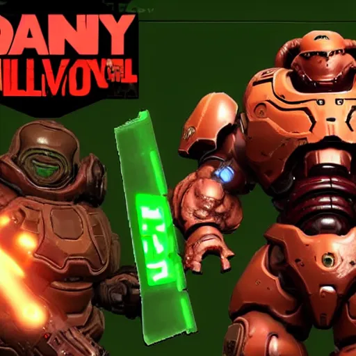 Image similar to Danny DeVito Doom Slayer