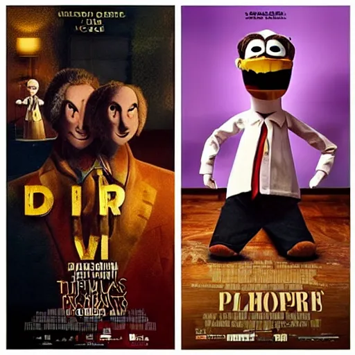 Image similar to What a cool concept for a film, three puppets with different philosophies.