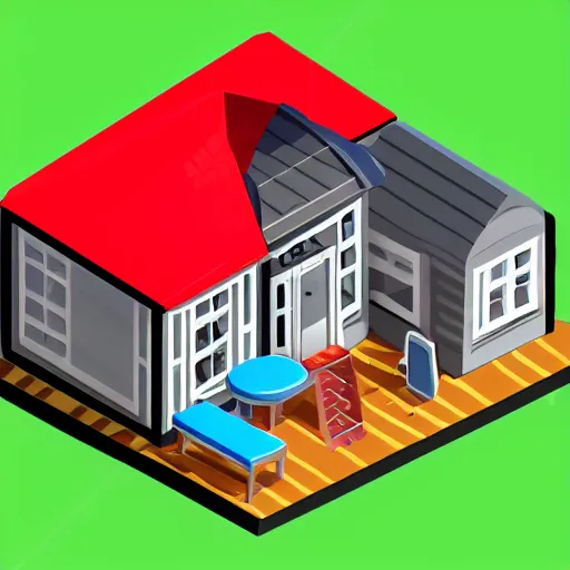 Image similar to cute isometric house