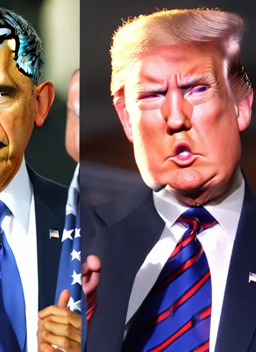 Image similar to : obama trump and biden as anime cartoon character design dragonball z