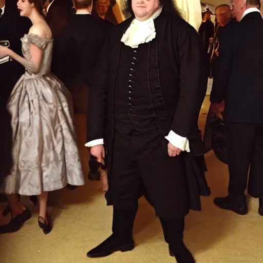 Image similar to photo of benjamin franklin at the met gala