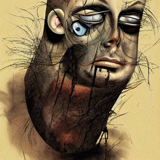 Image similar to a rotted face by Dave McKean