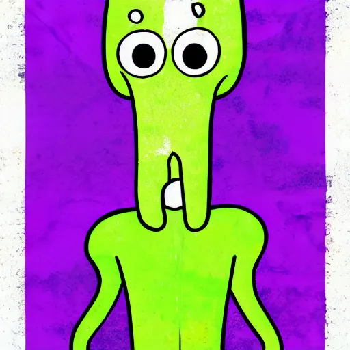 Image similar to handsome squidward, male portrait, colorful, pop art style