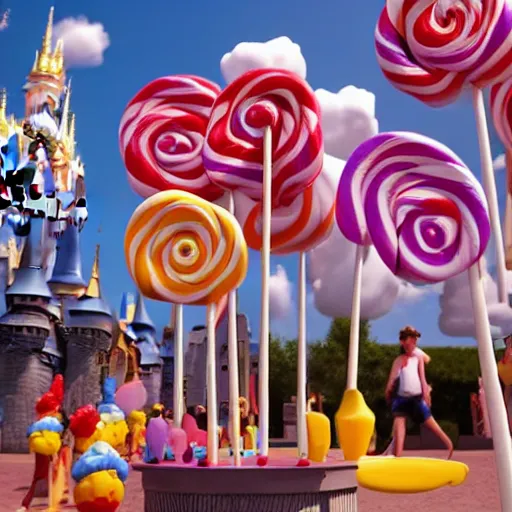 Prompt: disney pixar presents lollipop land the movie