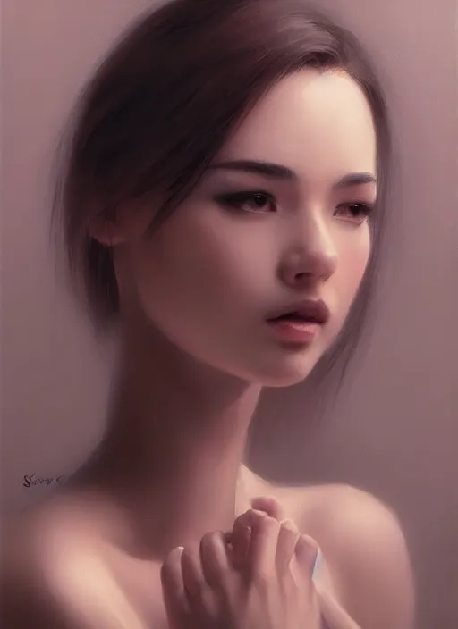 Image similar to photo of a gorgeous young woman in a dark studio, low key, in the style of stefan kostic, realistic, sharp focus, 8k high definition, insanely detailed, intricate, elegant, art by stanley lau and artgerm