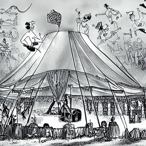 Image similar to illustration of a circus by huskmitnavn