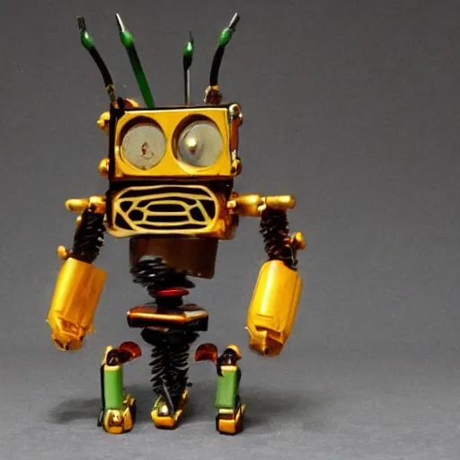 Image similar to E.M. Pino + miniature anti-bot machine created by Ziggy, the former Demon King