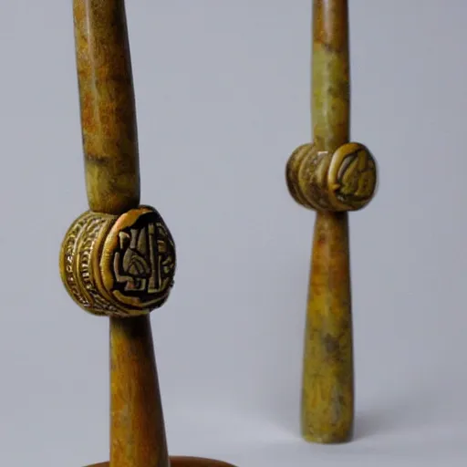 Prompt: handmade soapstone crosier, Egyptian style, modern handiwork