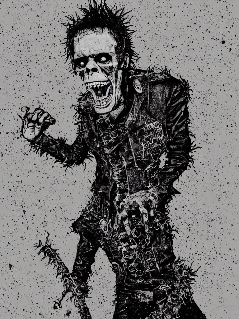 Image similar to a Punk rock Frankenstein