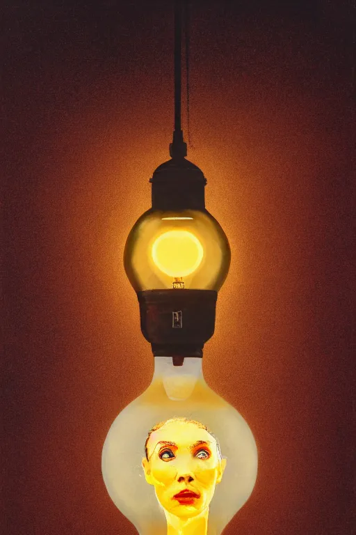 Image similar to painting of a woman inside of an upside down light bulb, kintsugi, modern fine art, fractal, intricate, elegant, highly detailed, digital photography, subsurface scattering, by wes anderson and basquiat and greg rutkowski,