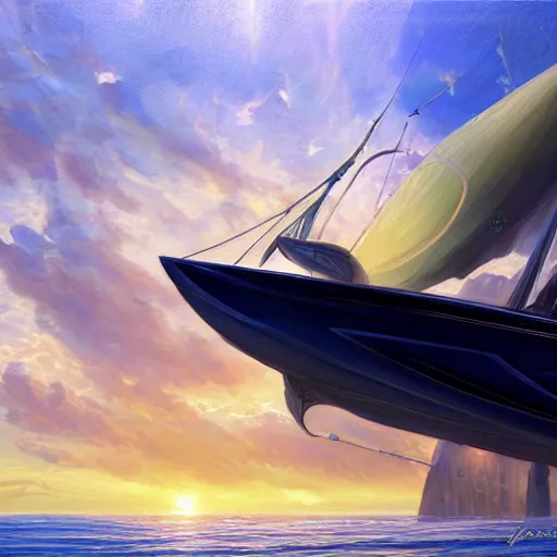 Image similar to Lelouch Lamprooges luxury Sky Sailboat, detailed, centered, digital painting, artstation, concept art, donato giancola, Joseph Christian Leyendecker, WLOP, Boris Vallejo, Breathtaking, 8k resolution, extremely detailed, beautiful, establishing shot, artistic, hyperrealistic, beautiful face, octane render, cinematic lighting, dramatic lighting, masterpiece