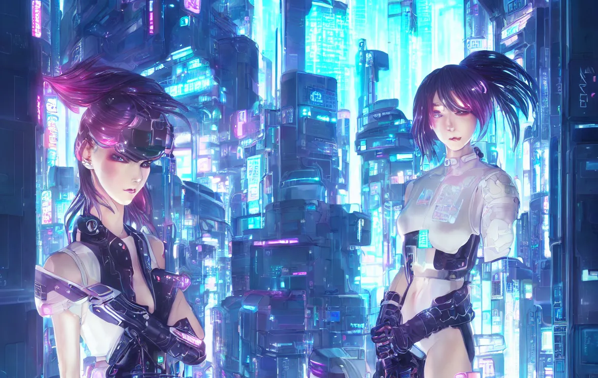 Image similar to portrait anime visual futuristic female cyber police, on cyberpunk neon light tokyo rooftop, ssci - fi and fantasy, intricate and very beautiful, human structure, concept art, sharp focus, anime by rossdraws and magali villeneuve and luxearte and liya nikorov, frostine engine