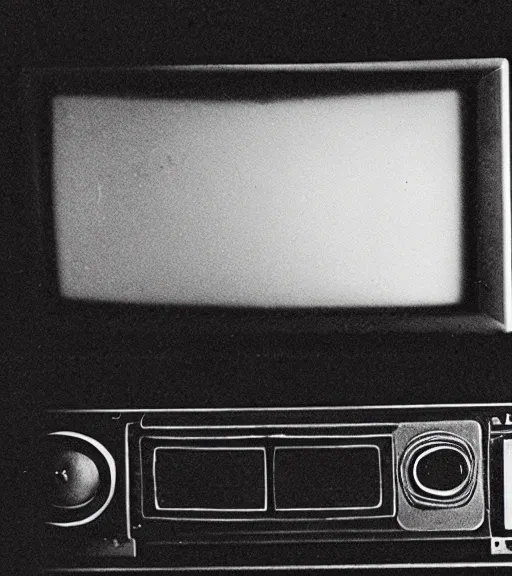 Prompt: watching old tv in dark room
