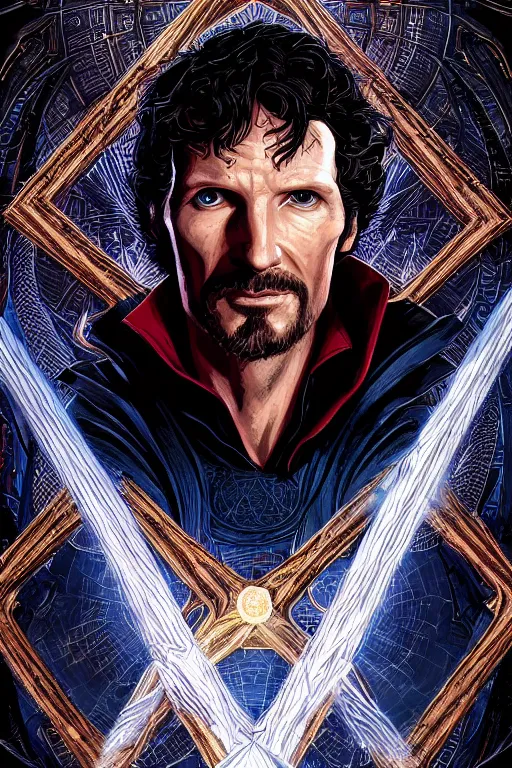 Prompt: Portrait of Todd Howard as Doctor Strange, highly detailed, marvel comics, dark, intricate, highly detailed, smooth, artstation, digital illustration