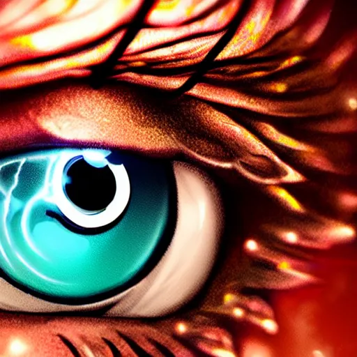 Image similar to cybernetic eye, digital illustration, photo - realistic, macro, extreme details, vivid, neon, dramatic lighting, futuristic, cyberpunk, intricate details