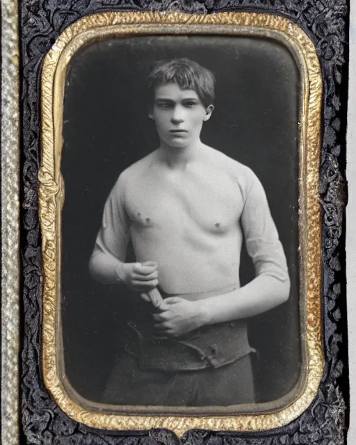 Image similar to tintype photo of bazarov, handsome cynical young russian man, by julia margaret cameron 1 8 8 0 s, realistic, body shot, sharp focus, 8 k high definition, insanely detailed, intricate, elegant