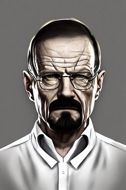 KREA - young walter white as a realistic anime girl, art by Guweiz