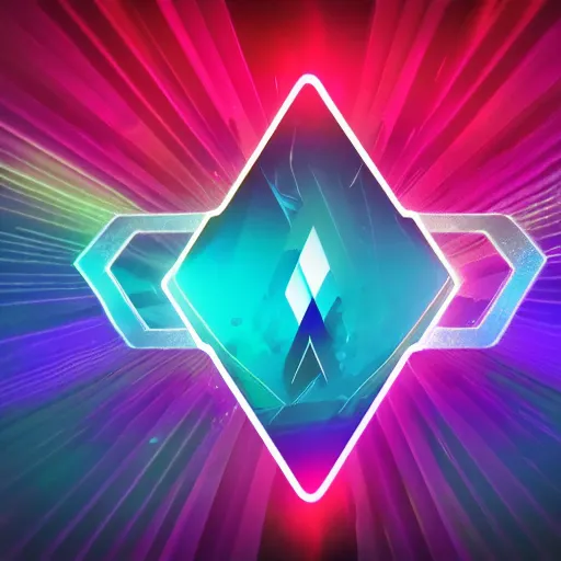 Image similar to Etherium logo from many colors, abstract concept, retrowave synth, digital art