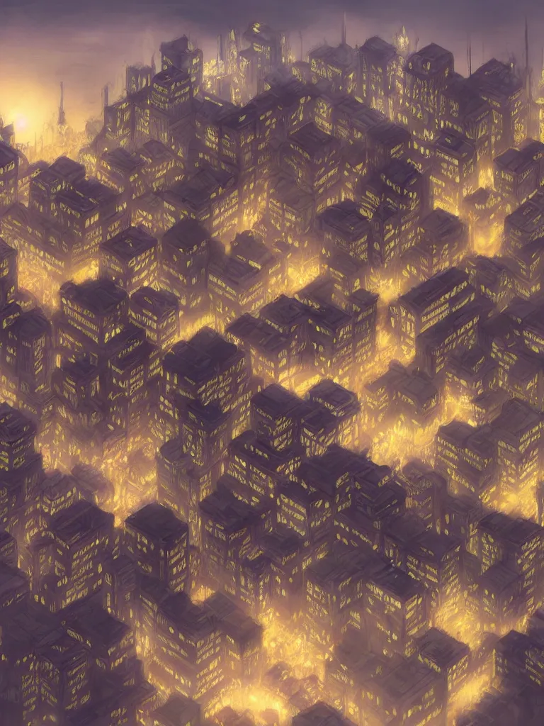 Image similar to city at night by disney concept artists, blunt borders, rule of thirds