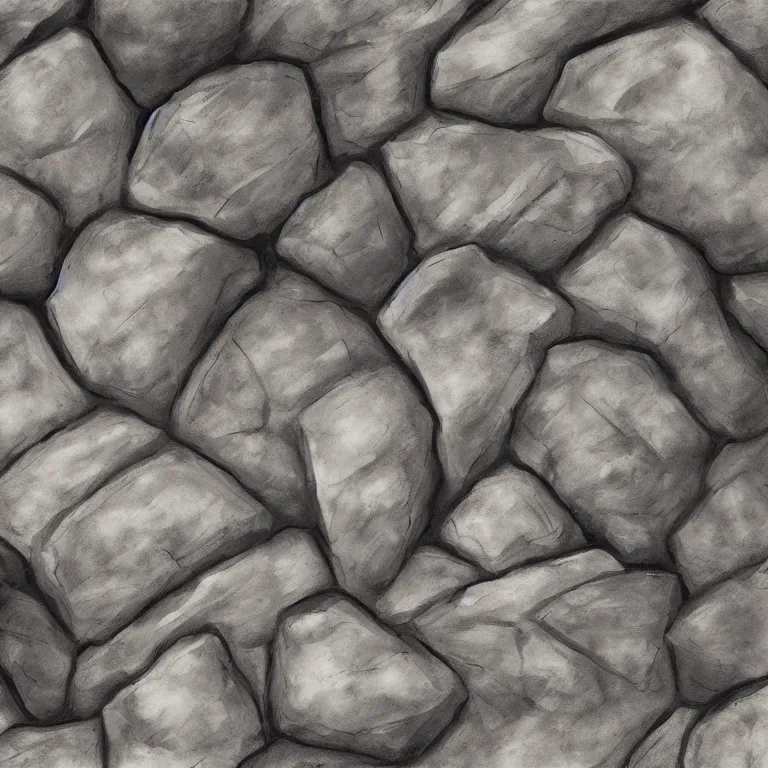 Image similar to an illustration study of rocks, digital art, sharp