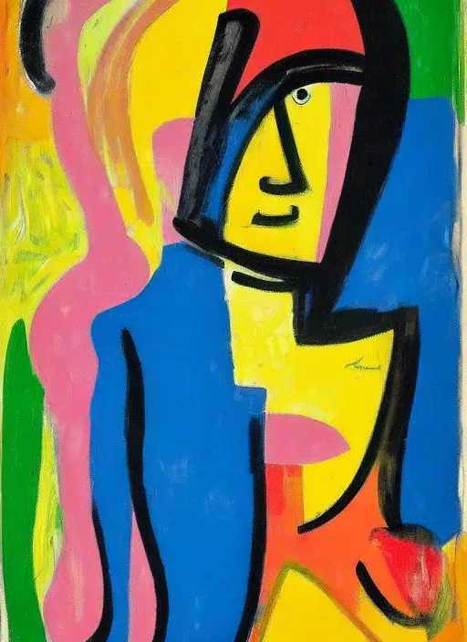 Prompt: expressive abstractionism, portrait of a girl, painting by willem de kooning,