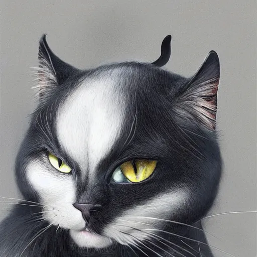 Image similar to black cloudy shadow shaped as a cat in the museum, cuddly fur, highly detailed, sharp focus, digital painting, artwork by Victor Adame Minguez + Yuumei + Tom Lovell + Sandro Botticelli