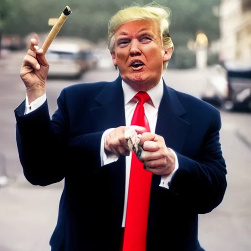 Image similar to a photo of donald trump smoking a cigarrette