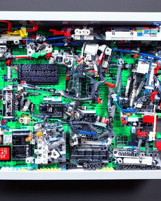 Image similar to lego set of a modern computer motherboard