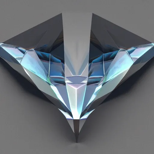 Image similar to a metallic crystal creature, 4K HD, low poly