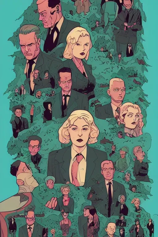 Image similar to Twin Peaks comic artwork cover by Tomer Hanuka