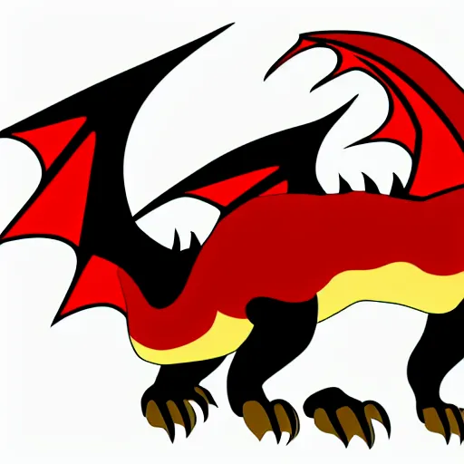 Image similar to vector art of welsh dragon and panda mixed, intercrossed, chimera, adobe illustrator