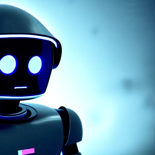 Prompt: a cute little robot at space. super realistic 8 k render of a dark hooded powerful elegant, cinematic composition