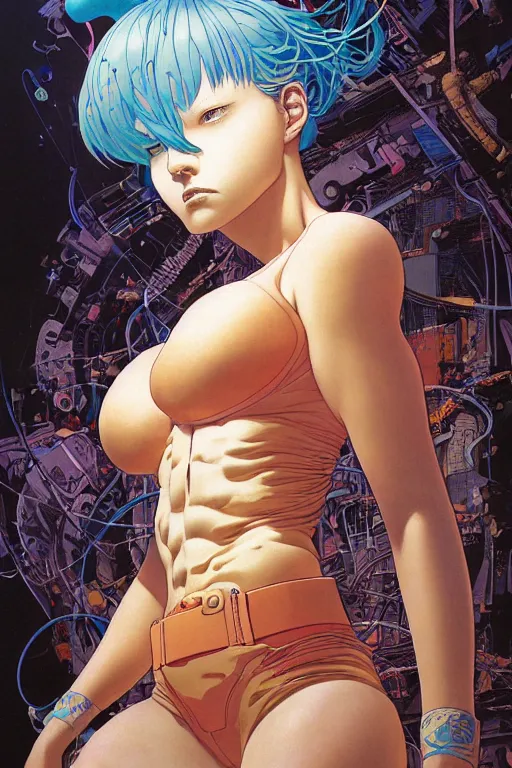 Prompt: citizen waist shot soft light painted by james jean and katsuhiro otomo and erik jones, inspired by the fifth element, smooth face feature, intricate oil painting, high detail illustration, sharp high detail, manga and anime 1 9 9 9