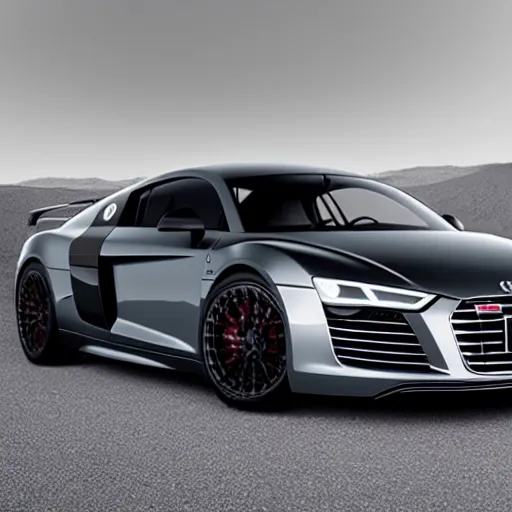 Prompt: photo of an audi r 8 mixed with a tesla model s, cinematic