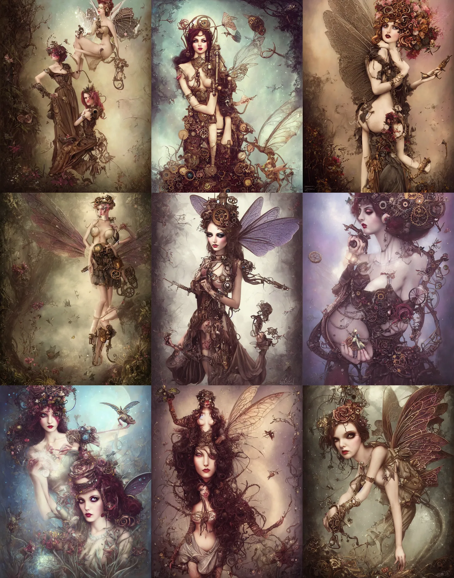 Prompt: steampunk fairy princess, by Tom Bagshaw