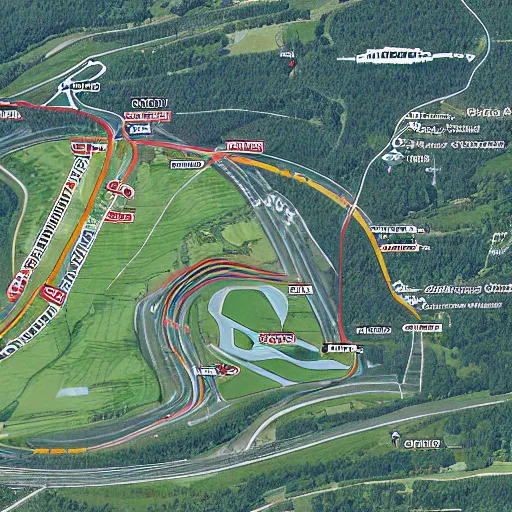 Prompt: a map of the nurburgring nordschleife