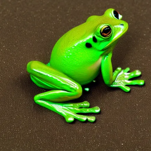 Prompt: green glowing frog