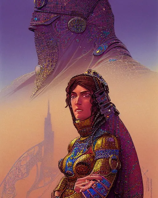 Image similar to arab princess, character portrait, portrait, close up, concept art, intricate details, highly detailed, in the style of chris foss, rodger dean, moebius, michael whelan, and gustave dore