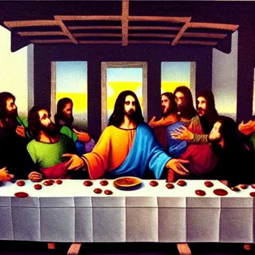 Image similar to michael jackson as jesus christ at the last supper