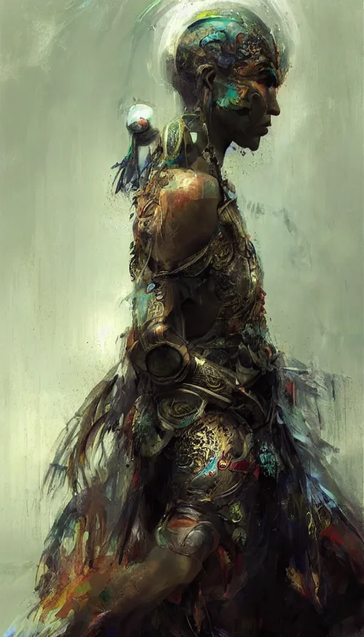 Image similar to portrait of a digital shaman, by ruan jia