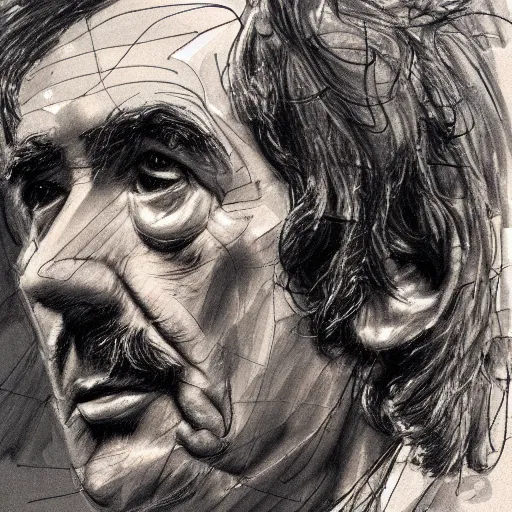 Image similar to a realistic yet scraggly portrait sketch of the side profile of a stern and sophisticated george harrison, trending on artstation, intricate details, in the style of frank auerbach, in the style of sergio aragones, in the style of martin ansin, in the style of david aja, in the style of mattias adolfsson