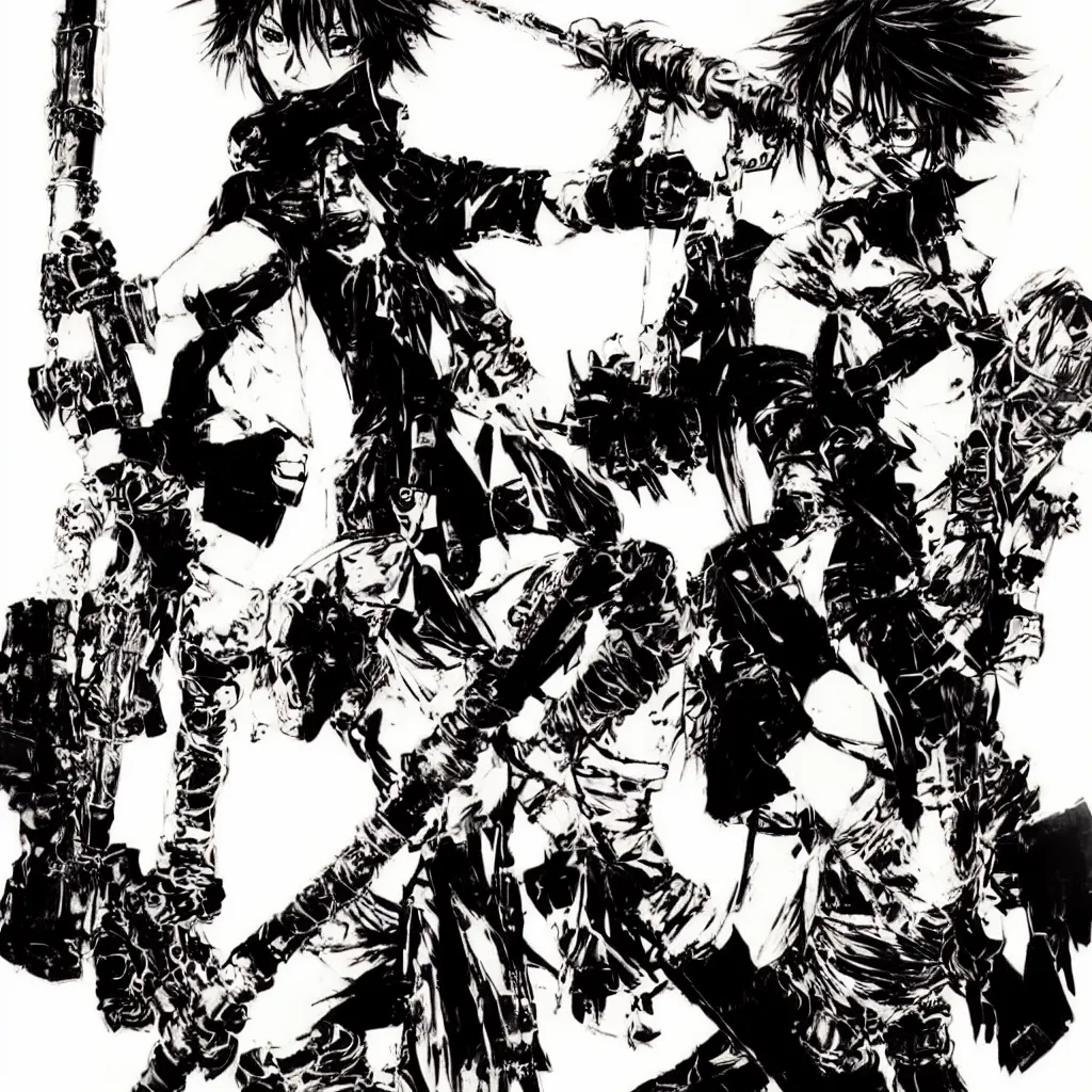 Image similar to punk girl with a spiked baseball bat by yoji shinkawa